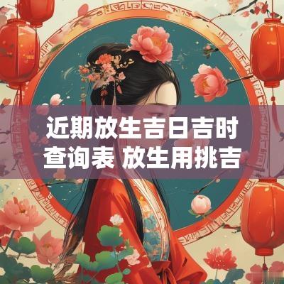 近期放生吉日吉时查询表 放生用挑吉日吉时吗