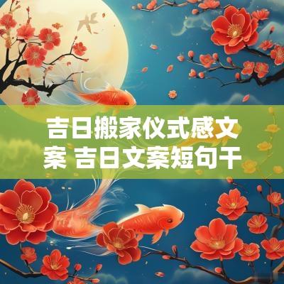 吉日搬家仪式感文案 吉日文案短句干净
