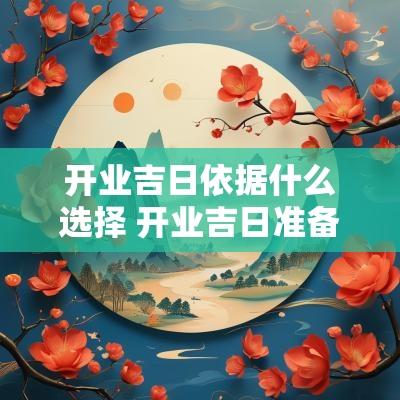 开业吉日依据什么选择 开业吉日准备什么