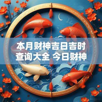 本月财神吉日吉时查询大全 今日财神吉时方位查询