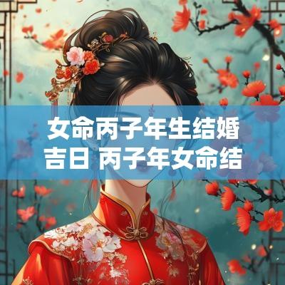 女命丙子年生结婚吉日 丙子年女命结婚吉日