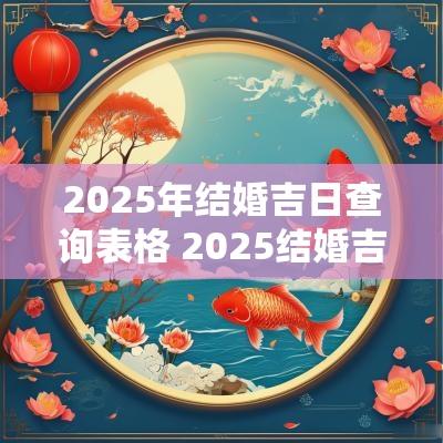 2025年结婚吉日查询表格 2025结婚吉日免费查