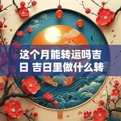 这个月能转运吗吉日 吉日里做什么转运最好