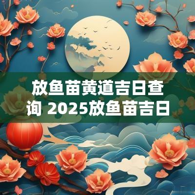 放鱼苗黄道吉日查询 2025放鱼苗吉日查询