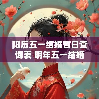 阳历五一结婚吉日查询表 明年五一结婚吉日