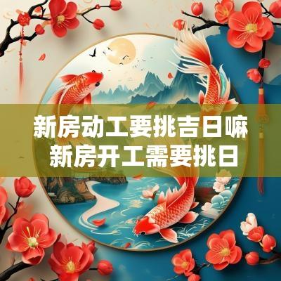 新房动工要挑吉日嘛 新房开工需要挑日子吗