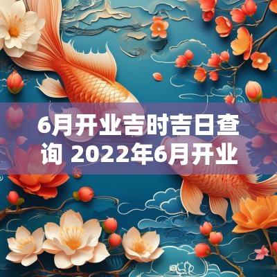 6月开业吉时吉日查询 2025年6月开业最佳吉日吉时一览表
