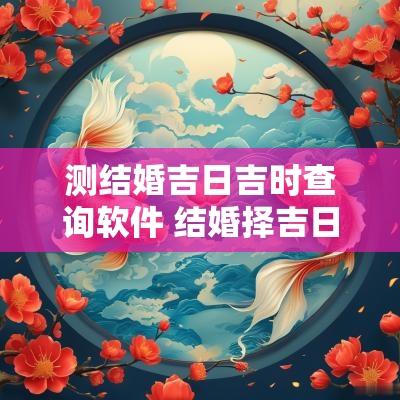 测结婚吉日吉时查询软件 结婚择吉日软件免费
