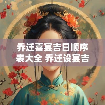 乔迁喜宴吉日顺序表大全 乔迁设宴吉日大全表