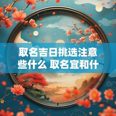 取名吉日挑选注意些什么 取名宜和什么字搭配最好