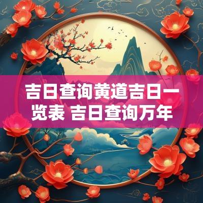 吉日查询黄道吉日一览表 吉日查询万年历