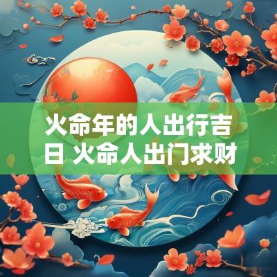 火命年的人出行吉日 火命人出门求财吉日