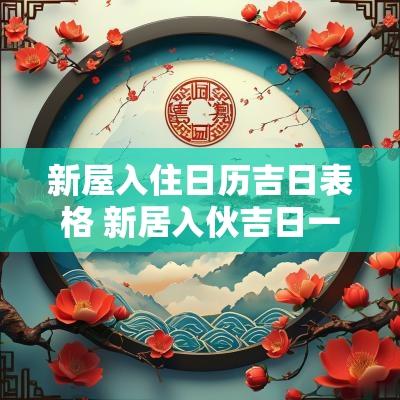 新屋入住日历吉日表格 新居入伙吉日一览表