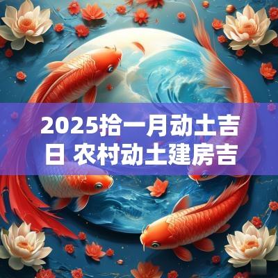 2025拾一月动土吉日 农村动土建房吉日2025