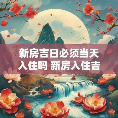 新房吉日必须当天入住吗 新房入住吉日和时间