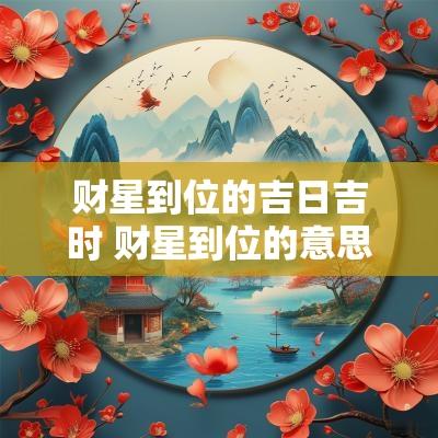 财星到位的吉日吉时 财星到位的意思