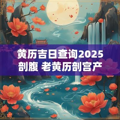 黄历吉日查询2025剖腹 老黄历剖宫产吉日查询