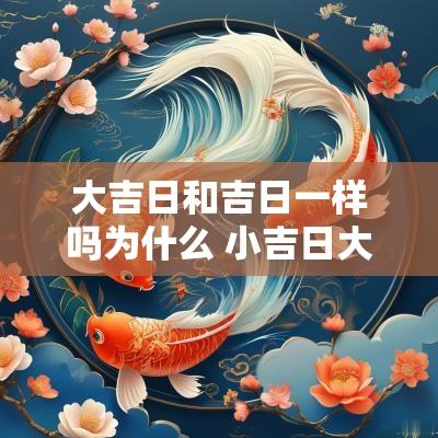 大吉日和吉日一样吗为什么 小吉日大吉日区别大吗为什么