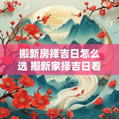 搬新房择吉日怎么选 搬新家择吉日看什么准