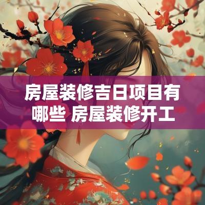 房屋装修吉日项目有哪些 房屋装修开工吉日怎么选