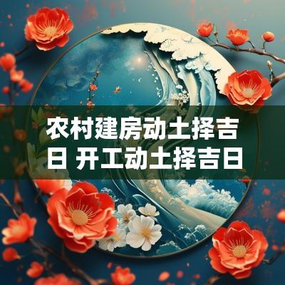 农村建房动土择吉日 开工动土择吉日方法