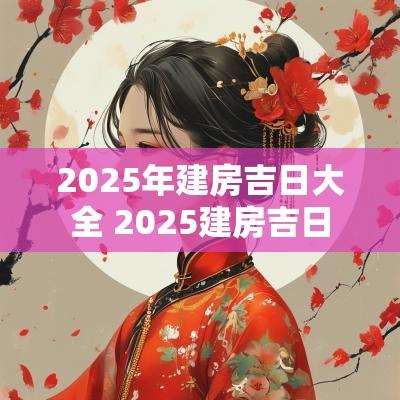 2025年建房吉日大全 2025建房吉日
