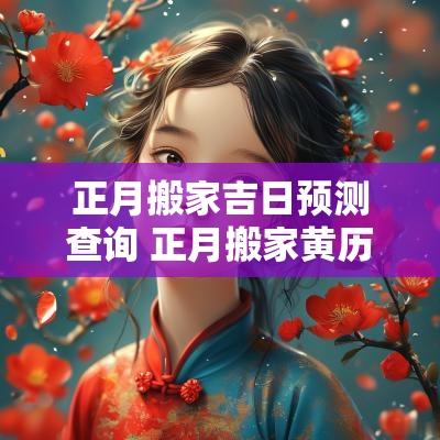 正月搬家吉日预测查询 正月搬家黄历