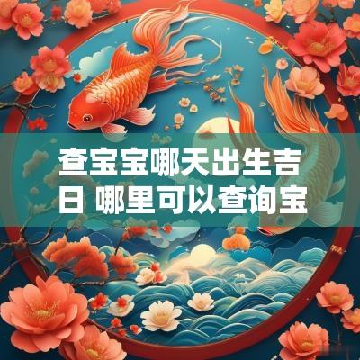 查宝宝哪天出生吉日 哪里可以查询宝宝出生吉日