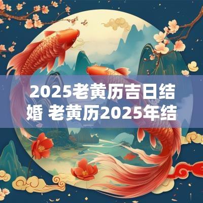 2025老黄历吉日结婚 老黄历2025年结婚最佳日期