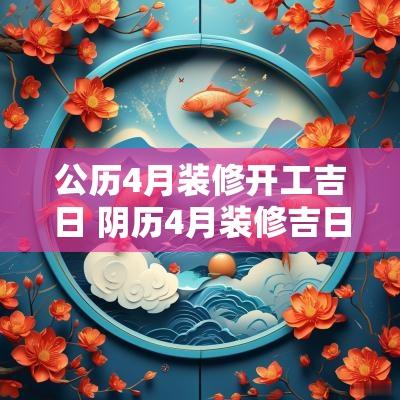公历4月装修开工吉日 阴历4月装修吉日是哪几日