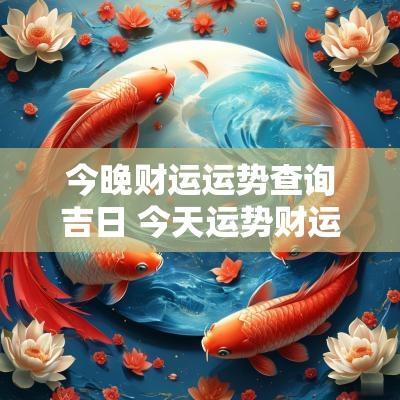 今晚财运运势查询吉日 今天运势财运方位