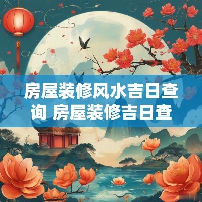 房屋装修风水吉日查询 房屋装修吉日查询2025