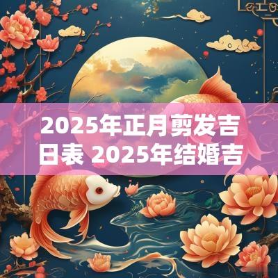 2025年正月剪发吉日表 2025年结婚吉日一览表