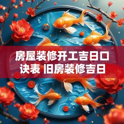 房屋装修开工吉日口诀表 旧房装修吉日表