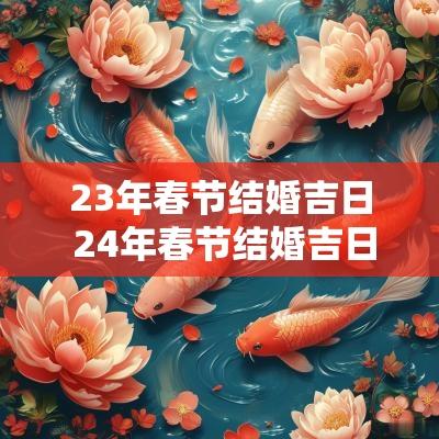23年春节结婚吉日 24年春节结婚吉日有哪些呢