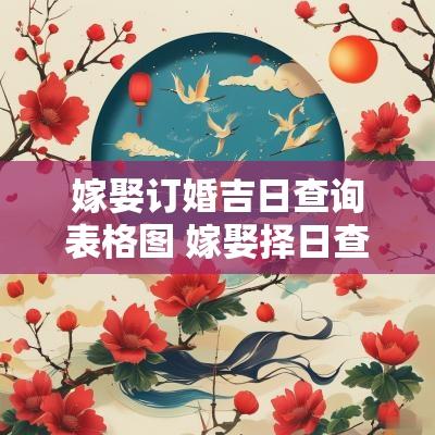 嫁娶订婚吉日查询表格图 嫁娶择日查询