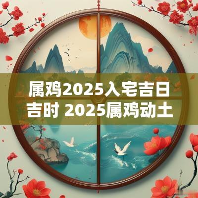 属鸡2025入宅吉日吉时 2025属鸡动土最佳吉日