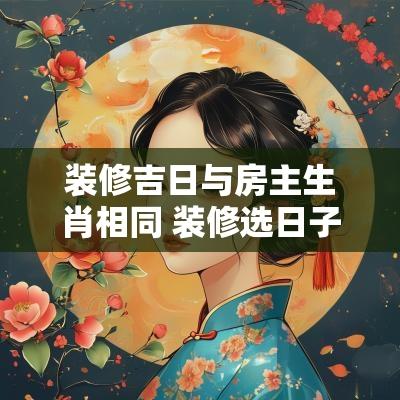 装修吉日与房主生肖相同 装修选日子和属相
