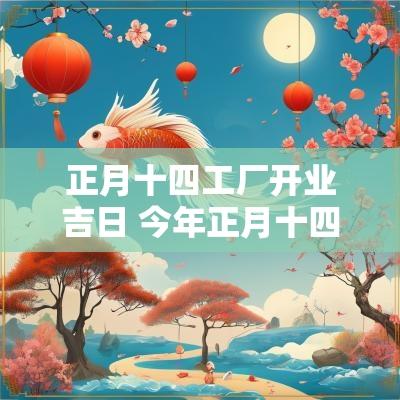 正月十四工厂开业吉日 今年正月十四是吉日吗