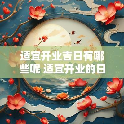 适宜开业吉日有哪些呢 适宜开业的日子