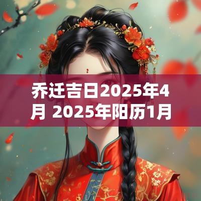乔迁吉日2025年4月 2025年阳历1月乔迁吉日
