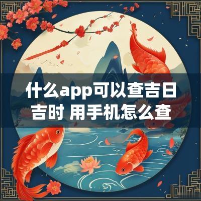 什么app可以查吉日吉时 用手机怎么查吉日吉时