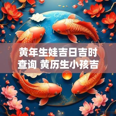 黄年生娃吉日吉时查询 黄历生小孩吉日吉时查询