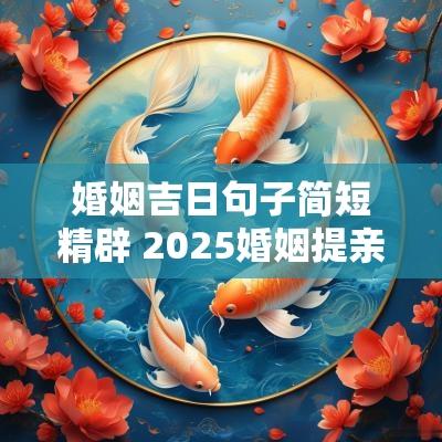 婚姻吉日句子简短精辟 2025婚姻提亲吉日