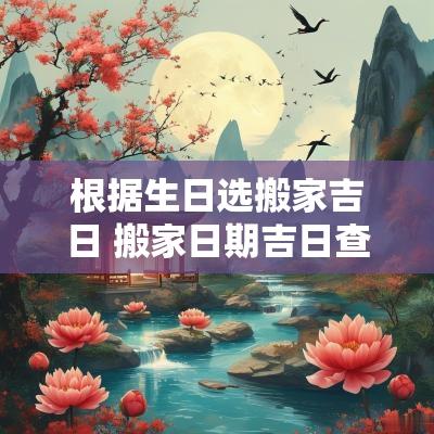 根据生日选搬家吉日 搬家日期吉日查询表