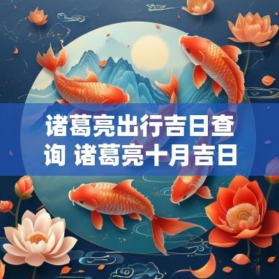 诸葛亮出行吉日查询 诸葛亮十月吉日表