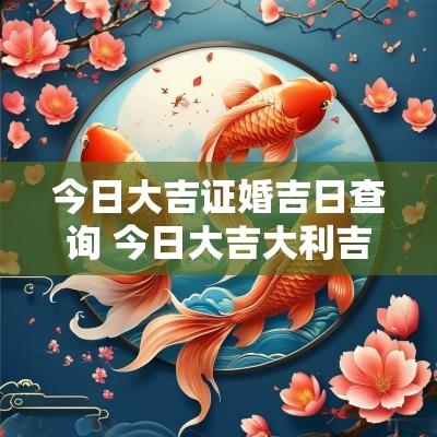 今日大吉证婚吉日查询 今日大吉大利吉日查询