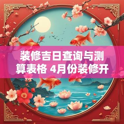 装修吉日查询与测算表格 4月份装修开工吉日吉时