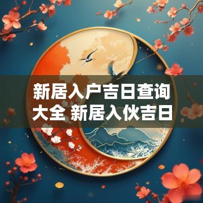 新居入户吉日查询大全 新居入伙吉日查询2025年1月