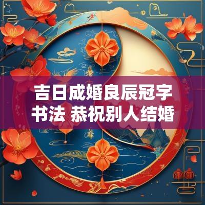 吉日成婚良辰冠字书法 恭祝别人结婚的书法字